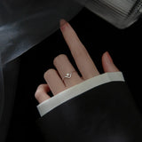 925 Silver Shell Pearl V Shaped Ring for Women Girl Thin Finger Accessory