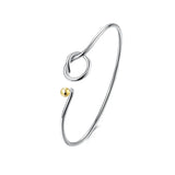 925 Silver Twine Bangles Bracelets Beads Opening Jewelry Christmas Gift