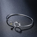 925 Silver Twine Bangles Bracelets Beads Opening Jewelry Christmas Gift