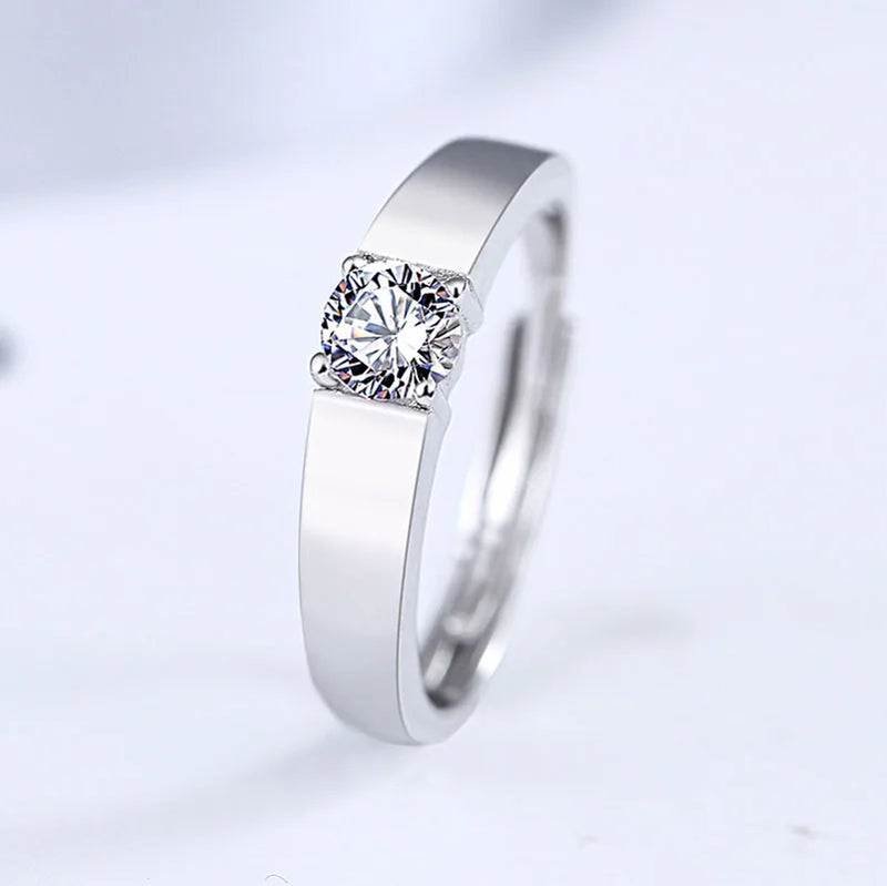 925 Silver Wedding Bands Ring Classic Female Male Engagement Ring
