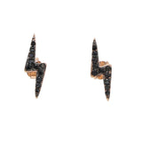 925 Silver Two Tone Rose CZ Flash Lightning Stud Earring