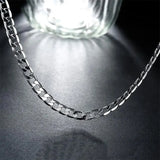 925 Silver Charm Geometry Chain Bracelet Necklace Set