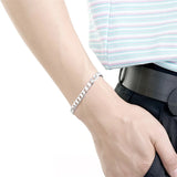 925 Silver Charm Geometry Chain Bracelet Necklace Set