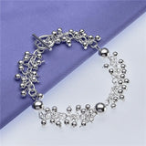 925 Silver Charm Beads Bracelet Wedding Jewelry Christmas