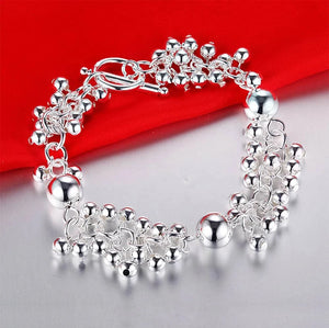 925 Silver Charm Beads Bracelet Wedding Jewelry Christmas
