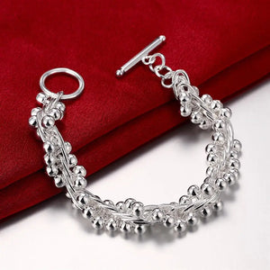 925 Silver Bead Chain Bracelet Wedding Christmas Jewelry