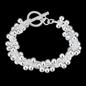 925 Silver Bead Chain Bracelet Wedding Christmas Jewelry