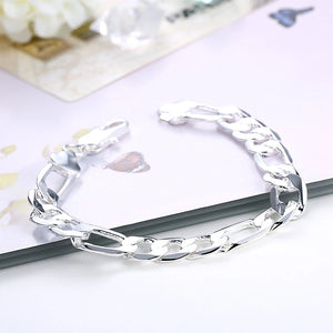 925 Silver 10MM Geometry Bracelets for Women Party Wedding Jewelry Christmas