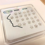 925 Silver CZ Flower Nose Studs for Women 24pcs/pack
