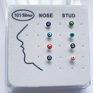 925 Silver Evil Eye Nose Ring & Studs Body Jewelry for Women