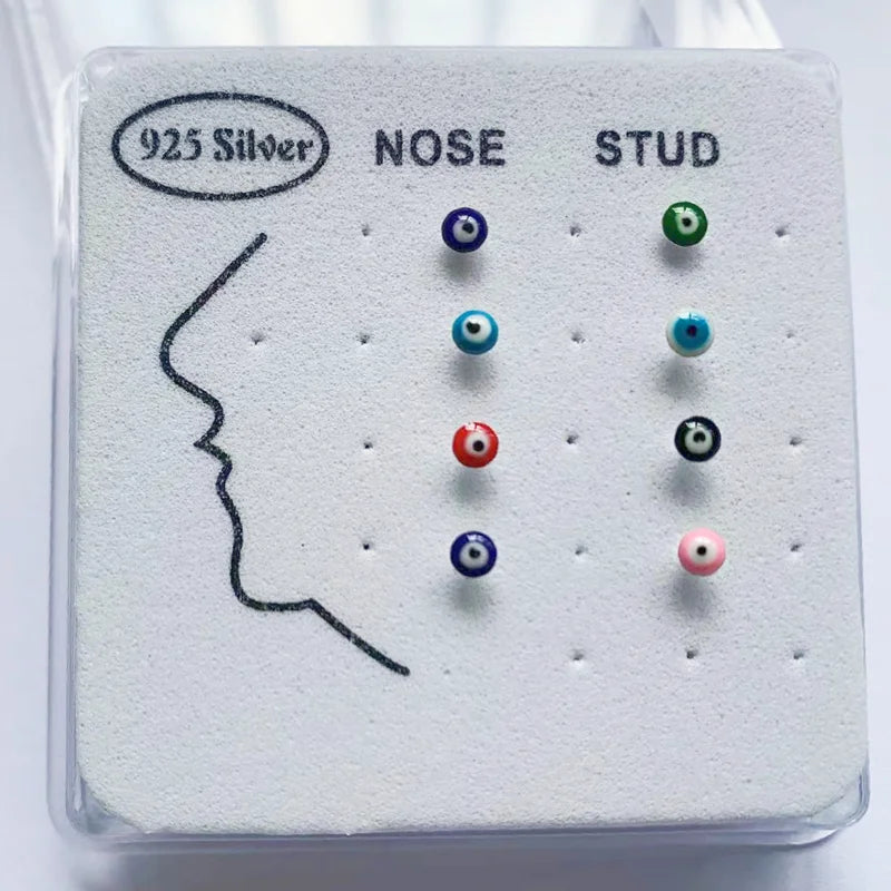 925 Silver Evil Eye Nose Ring & Studs Body Jewelry for Women