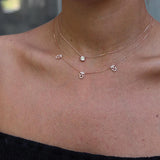 925 Silver Double Layer Skull Charm Link Necklace for Women