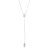 925 Silver Double Layer Skull Charm Link Necklace for Women