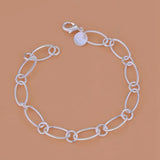 925 Sterling Silver Circle Necklace Bracelets Set Wedding Jewelry