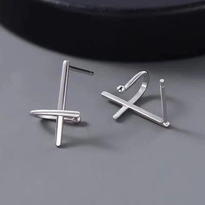 925 Silver Cross Stud Earring for Men