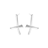 925 Silver Cross Stud Earring for Men