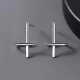 925 Silver Cross Stud Earring for Men
