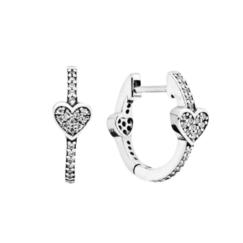 925 Silver Heart Earrings For Women, Birthday Gift for Girls