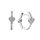 925 Silver Heart Earrings For Women, Birthday Gift for Girls