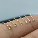 925 Silver Nose Stud Clear Crystal Nose Pin Piercing Nose Jewelry 36pcs