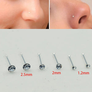 925 Silver 2mm 2.5mm Crystal Nose Bone 20pcs