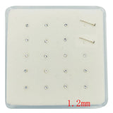 925 Silver 2mm 2.5mm Crystal Nose Bone 20pcs