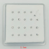 925 Silver 2mm 2.5mm Crystal Nose Bone 20pcs