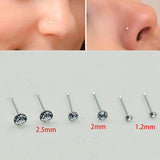 925 Silver 2mm 2.5mm Crystal Nose Bone 20pcs