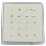 925 Silver 2mm 2.5mm Crystal Nose Bone 20pcs