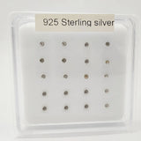 Sun Shaped Clear Crystal Nose Stud - 925 Sterling Silver Nose Piercing