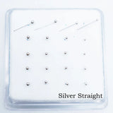 925 Silver Nose Stud 20pcs Pack 1.2mm-2mm Ball Nose Pin Nariz Prata