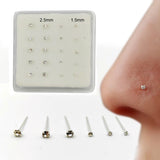 925 Silver Nose Stud 1.5mm 2.5mm Mixed Nose Pin Indian Nostril Piercing