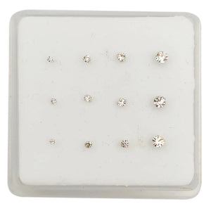 925 Sterling Silver Nose Stud 1.5mm-3mm Indian Nostril Piercing 12pcs/pack