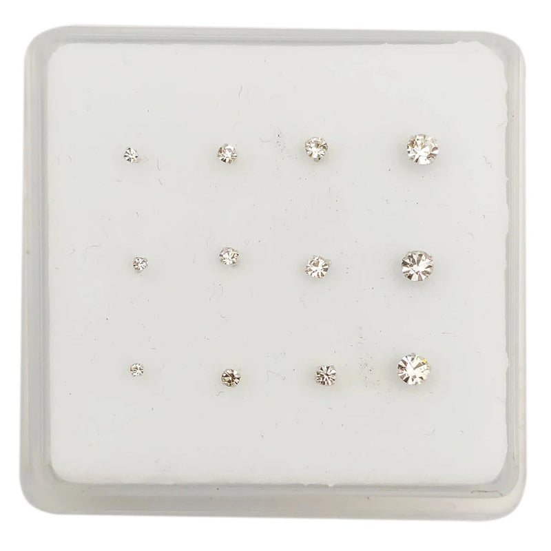 925 Sterling Silver Nose Stud 1.5mm-3mm Indian Nostril Piercing 12pcs/pack