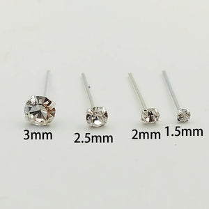 925 Sterling Silver Nose Stud 1.5mm-3mm Indian Nostril Piercing 12pcs/pack