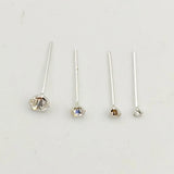 925 Sterling Silver Nose Stud 1.5mm-3mm Indian Nostril Piercing 12pcs/pack