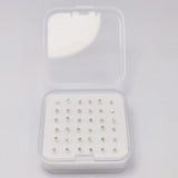 925 Silver Nose Stud Clear Crystal Nariz Piercing 36pcs