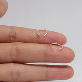 925 Sterling Silver Open Nose Ring Lip Ring Small Thin 6/8mm