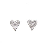 925 Silver Heart Stud Earring for Women Romantic Promise Jewelry
