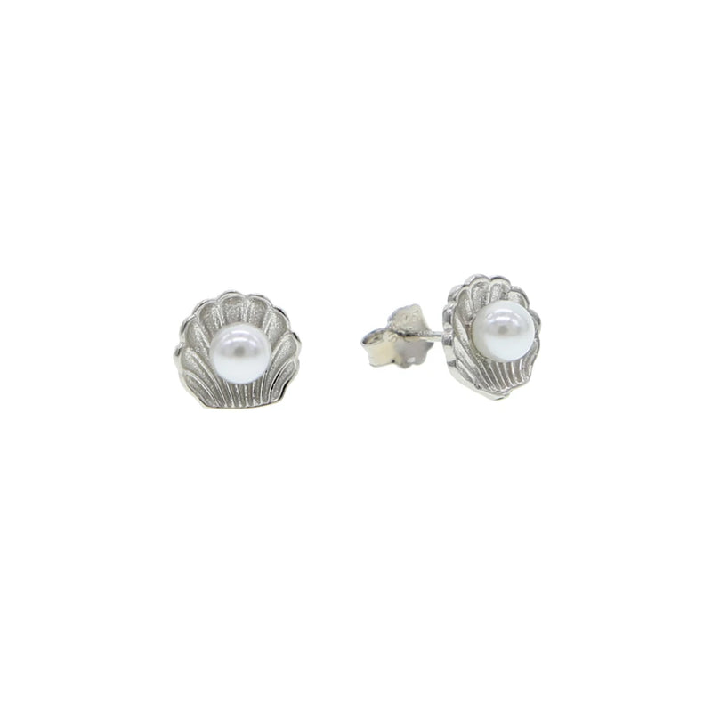 925 Silver Mini Stud Earring Beach Collection Sea Star Shell Pearl