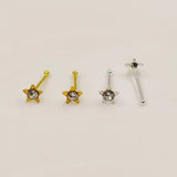 925 Silver Star Nose Stud Crystal Nose Piercing Body Jewelry 20pcs/pack