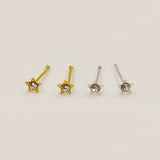 925 Silver Star Nose Stud Crystal Nose Piercing Body Jewelry 20pcs/pack
