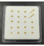 925 Silver Star Nose Stud Crystal Nose Piercing Body Jewelry 20pcs/pack