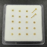 925 Silver Star Nose Stud Crystal Nose Piercing Body Jewelry 20pcs/pack