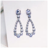 925 Silver Water Drop Earrings Crystal Jewelry Dangle Earrings for Women