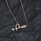 925 Sterling Silver Woman Arrow Necklace Light Jewelry