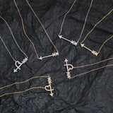 925 Sterling Silver Woman Arrow Necklace Light Jewelry