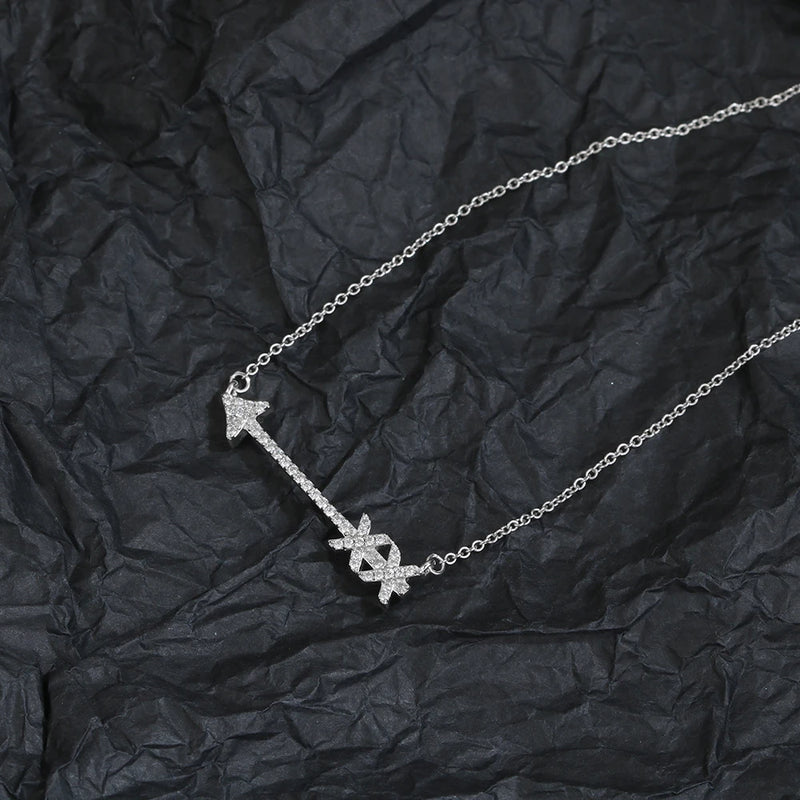 925 Sterling Silver Woman Arrow Necklace Light Jewelry