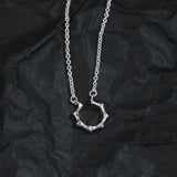 925 Sterling Silver Woman Irregular Necklace European American Jewelry