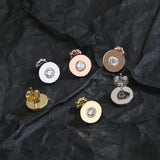 925 Sterling Silver Women Round Necklace Earrings Set